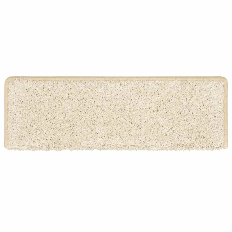 vidaXL kāpņu paklājiņi, 30 gab., 65x21x4 cm, balti, taisnstūrveida malas