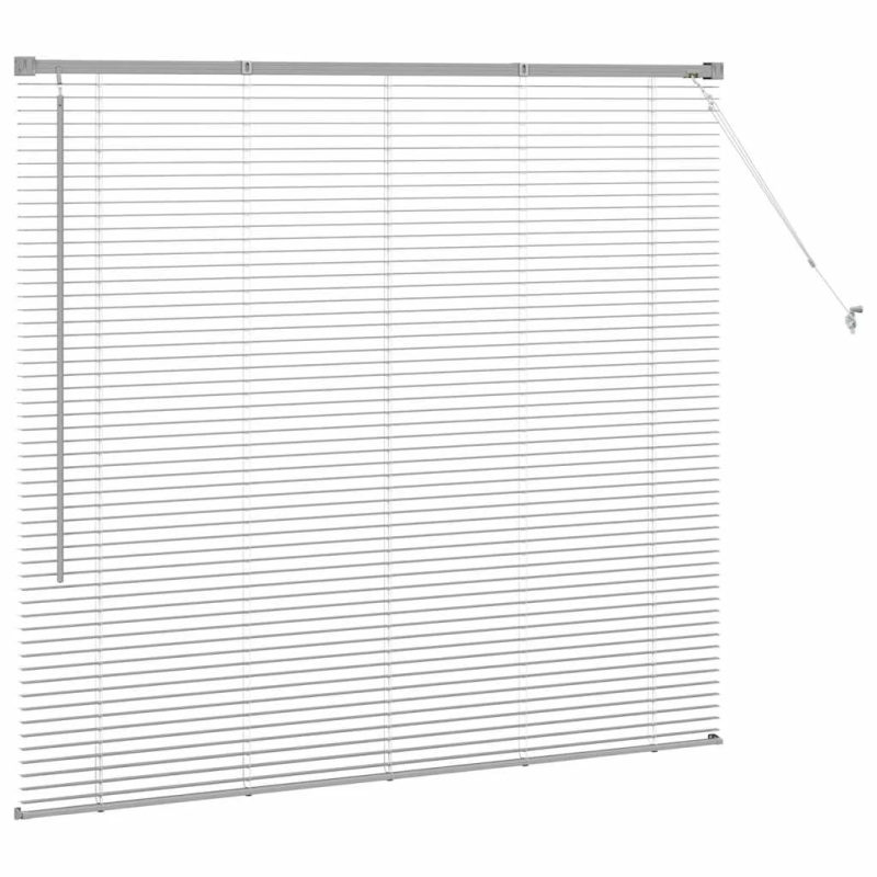 vidaXL Logu žalūzija ar aizkariem Sudraba Alumīnijs