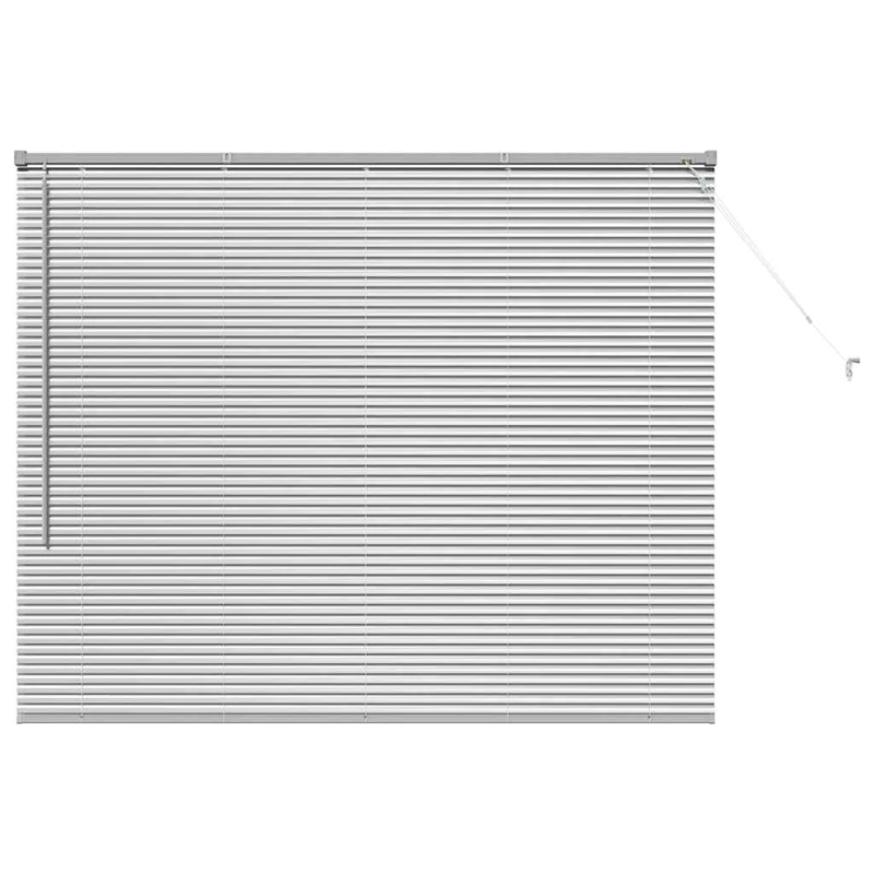 vidaXL Logu žalūzija ar aizkariem Sudraba Alumīnijs