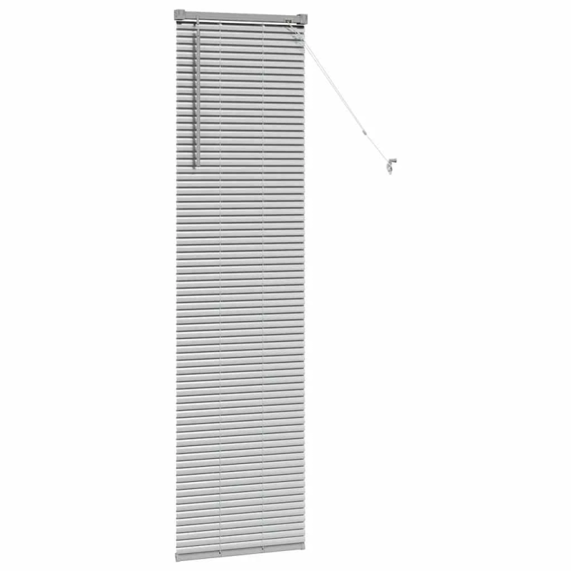 vidaXL Logu žalūzija ar aizkariem Sudraba Alumīnijs