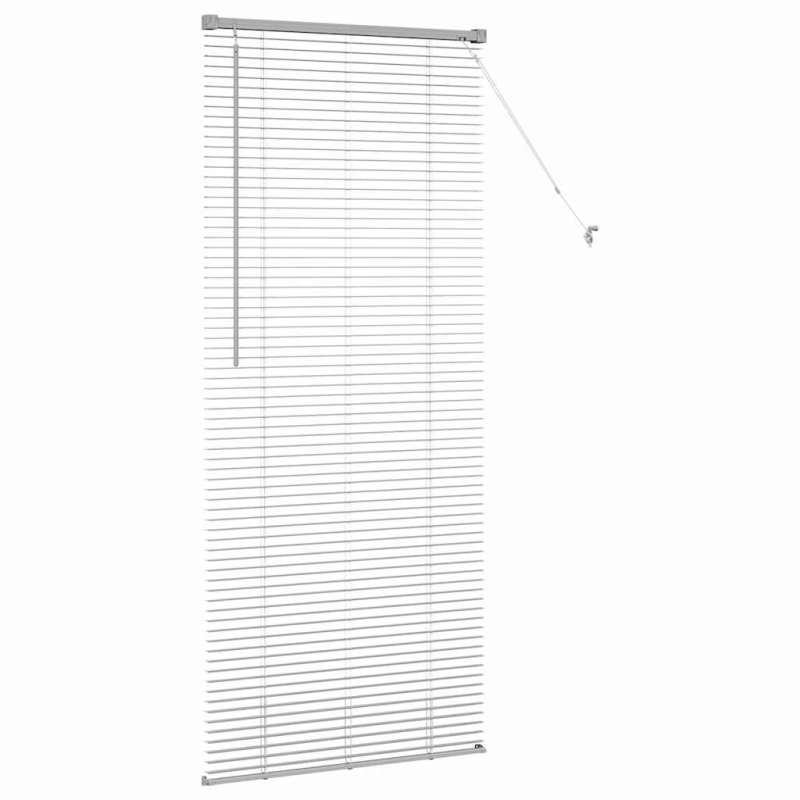 vidaXL Logu žalūzija ar aizkariem Sudraba Alumīnijs