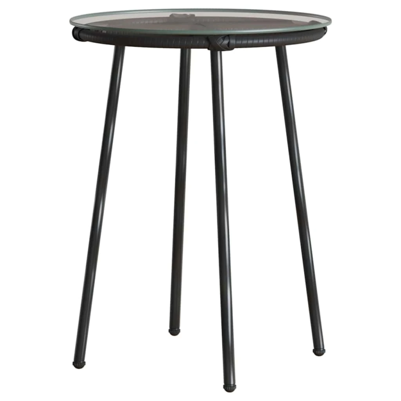 vidaXL Dārza ēdamgalds 3 pcs Melns un Anthracite