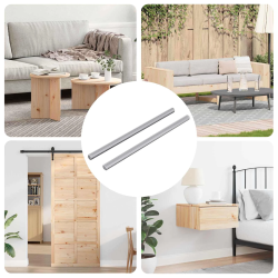 vidaXL Vītņu stieņi 2 pcs Sudraba