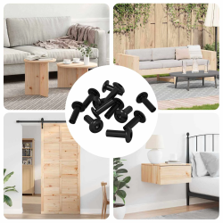 vidaXL Elkoņu uzgriežņi 12 pcs Melna M4 x 14,5 mm Dzelzs