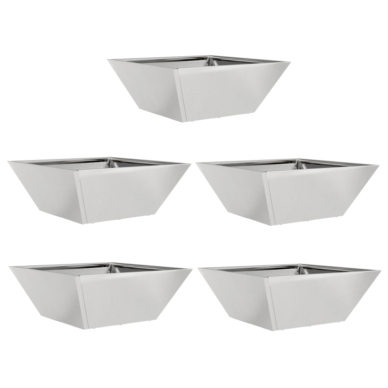 vidaXL Dārza stādītājs 5 pcs Sudraba 40 x 40 x 15 cm