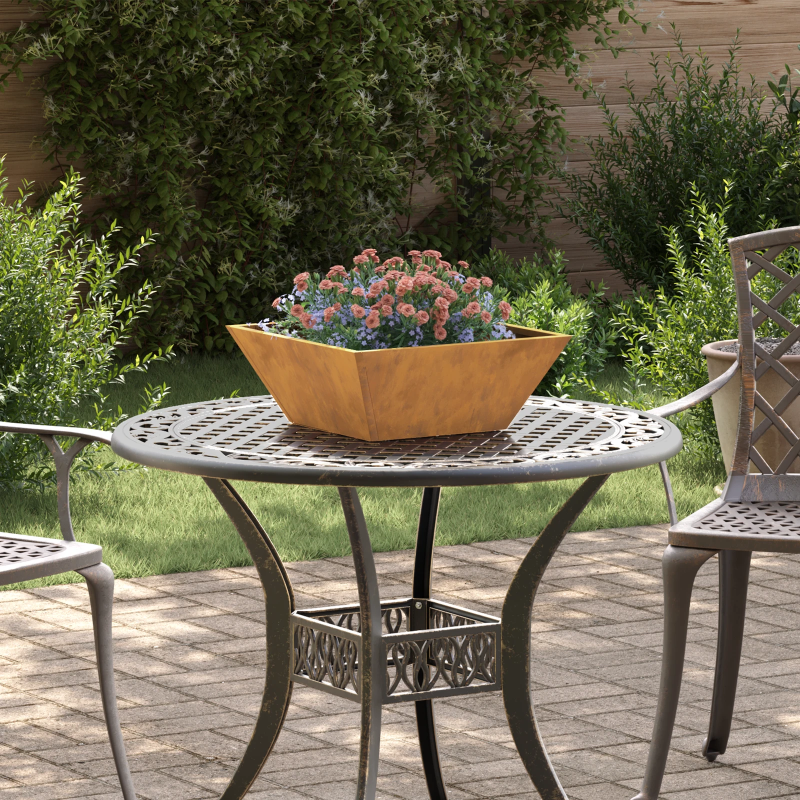 vidaXL Dārza stādītājs 5 pcs Rūsa 40 x 40 x 15 cm Laika tērauds