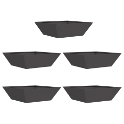 vidaXL Dārza stādītājs 5 pcs Melna 50 x 50 x 15 cm