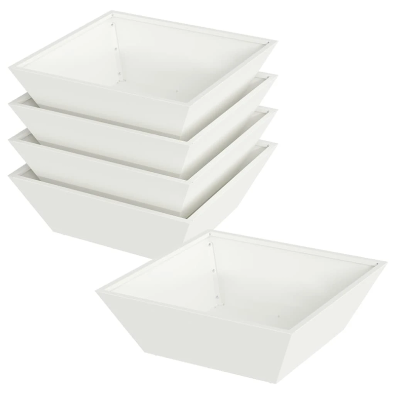 vidaXL Dārza stādītājs 5 pcs Balts 50 x 50 x 15 cm
