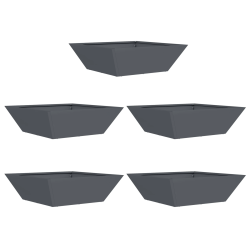 vidaXL Dārza stādītājs 5 pcs Antracīts 50 x 50 x 15 cm