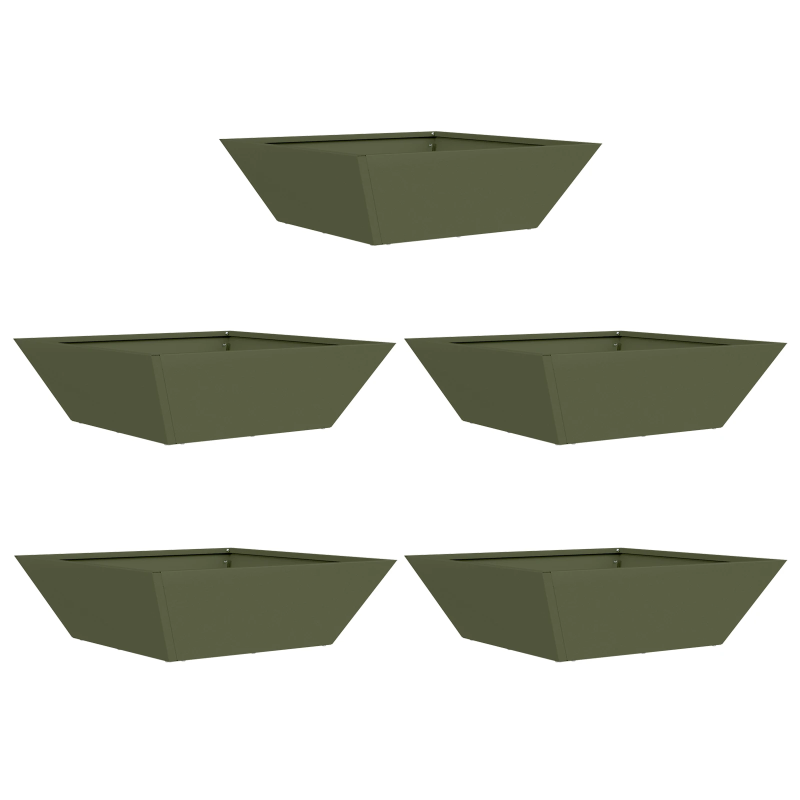 vidaXL Dārza stādītājs 5 pcs Olīvu zaļš 50 x 50 x 15 cm