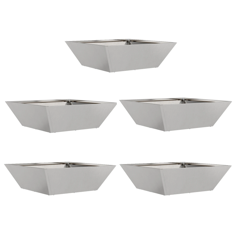 vidaXL Dārza stādītājs 5 pcs Sudraba 50 x 50 x 15 cm