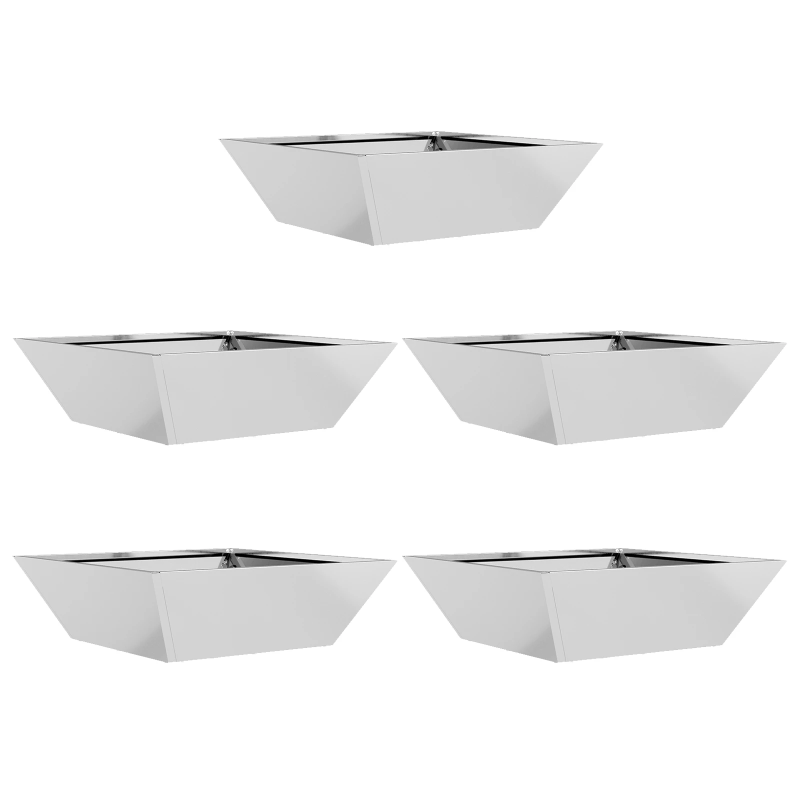 vidaXL Dārza stādītājs 5 pcs Sudraba 50 x 50 x 15 cm Cinkots tērauds