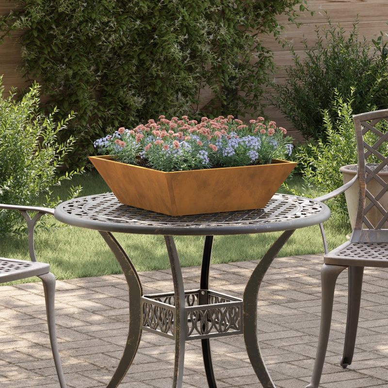 vidaXL Dārza stādītājs 5 pcs Rūsa 50 x 50 x 15 cm Novecināts tērauds