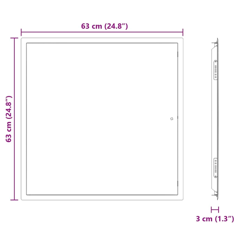 vidaXL Pieejas panelis Balts 63 x 33 x 3 cm Tērauds