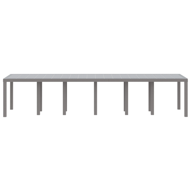vidaXL Dārza ēdamais galds Gaiši pelēks 350 x 100 x 73 cm poliratāns