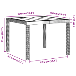 vidaXL Dārza ēdamgalds 5 pcs Brūna Polt rattan