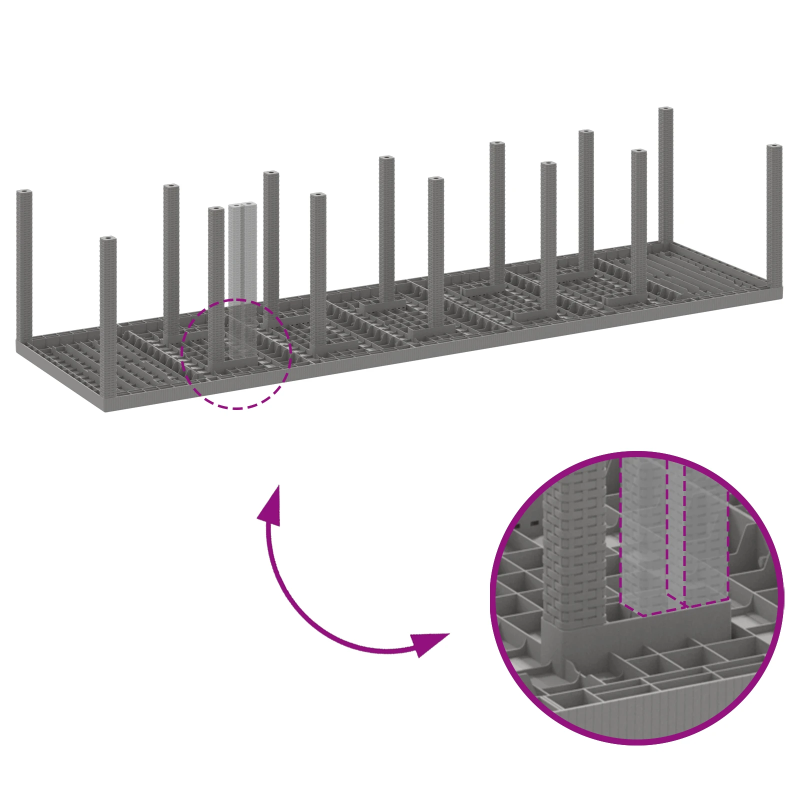 vidaXL Dārza ēdamgalds 15 pcs Gaiši pelēks Polt rattan