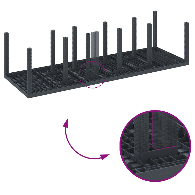 vidaXL Dārza ēdamgalds ar spilvenu 11 pcs Antracīts un Krēms