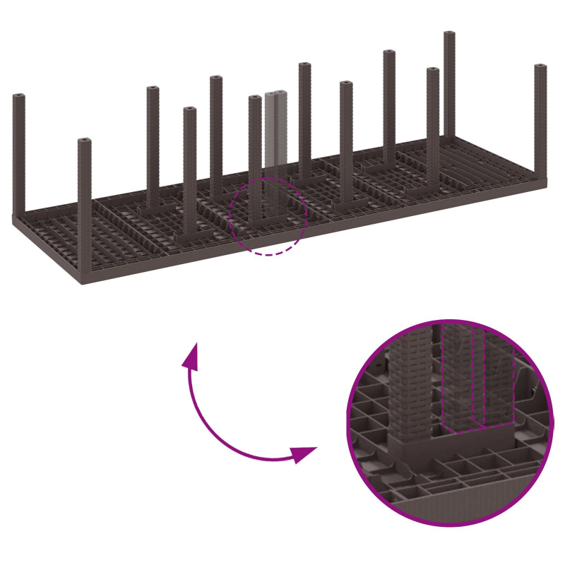vidaXL Dārza ēdamgalds 11 pcs Brūns un antracīts Rotangpalma