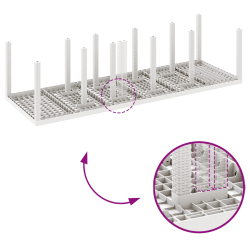vidaXL Dārza ēdamgalds 11 pcs Balta un taupe Sintētiskais ratans