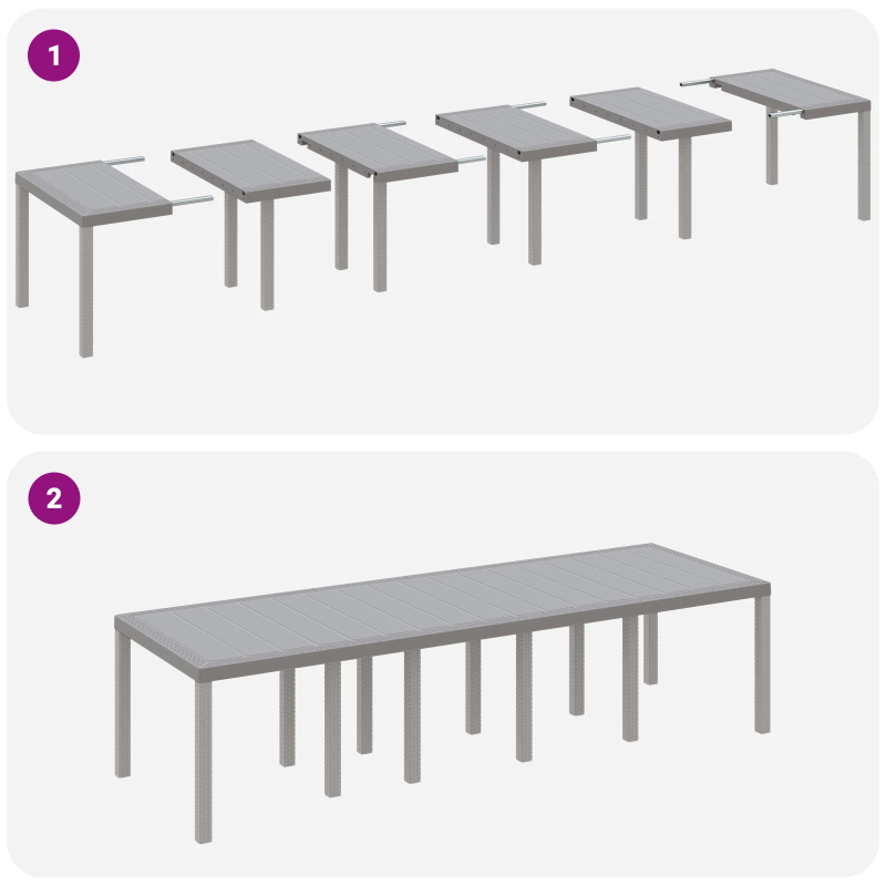 vidaXL Dārza ēdamgalds ar spilvenu 11 pcs Gaiši pelēks un antracīts