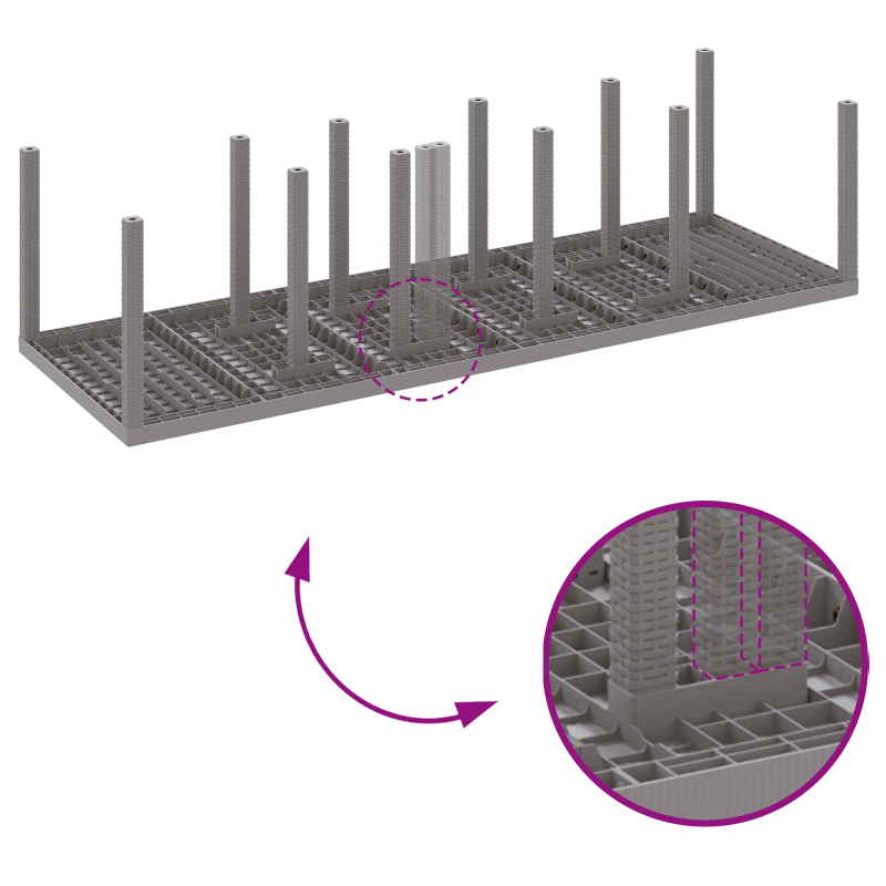 vidaXL Dārza ēdamgalds ar spilvenu 11 pcs Gaiši pelēks un antracīts