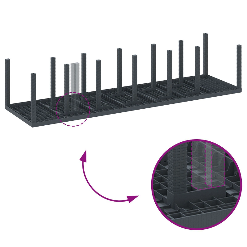 vidaXL Dārza ēdamgalds 13 pcs Antracīts Polt rattan