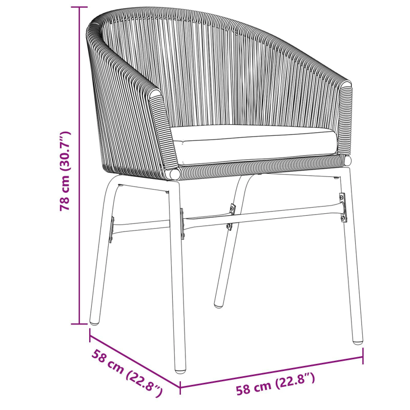 vidaXL Dārza ēdamgalds 9 pcs Melna poliratāns
