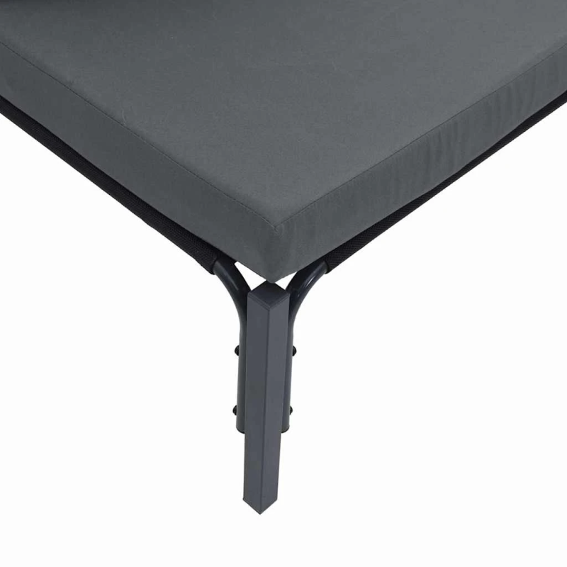 vidaXL Dārza dīvānu komplekts ar spilvenu 6 pcs Melna Tērauds