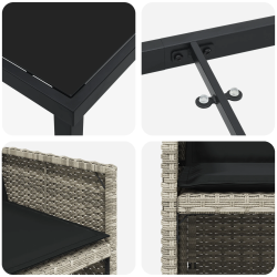 vidaXL Dārza ēdamgalds 5 pcs Gaiši pelēks poliratāns