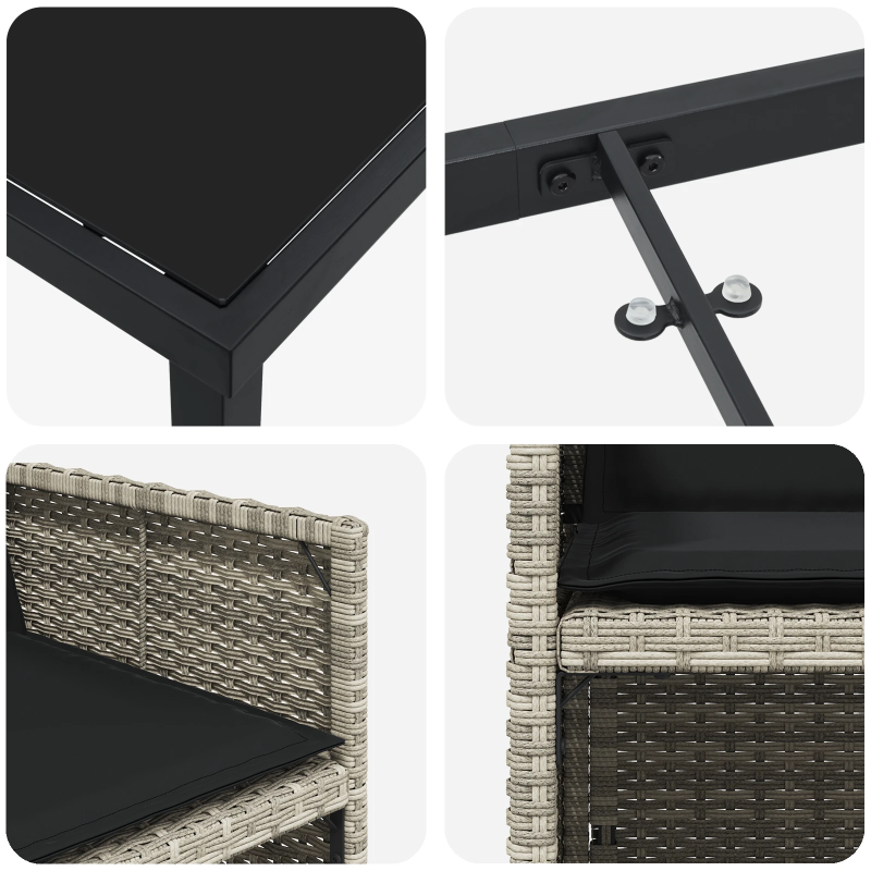 vidaXL Dārza ēdamgalds 5 pcs Gaiši pelēks poliratāns