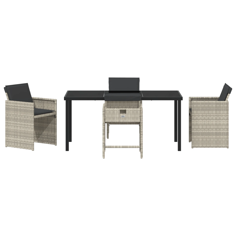 vidaXL Dārza ēdamgalds 5 pcs Gaiši pelēks poliratāns