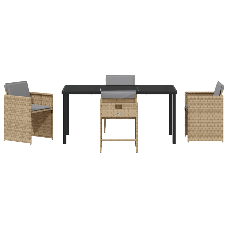 vidaXL Dārza ēdamgalds 5 pcs Bēša poliratāns