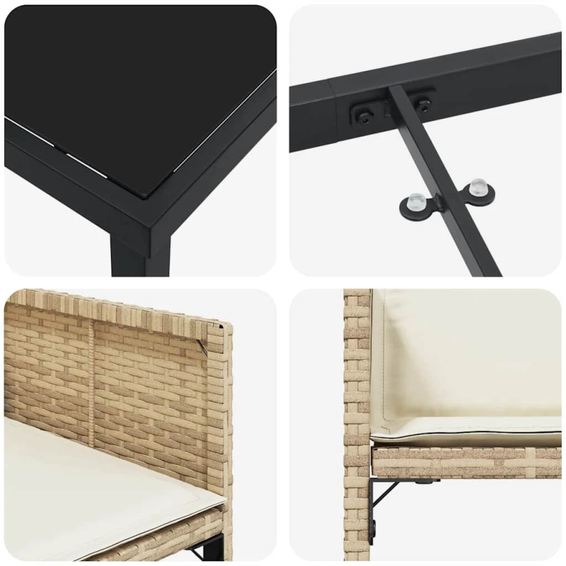 vidaXL Dārza ēdamgalds 5 pcs Bēša poliratāns