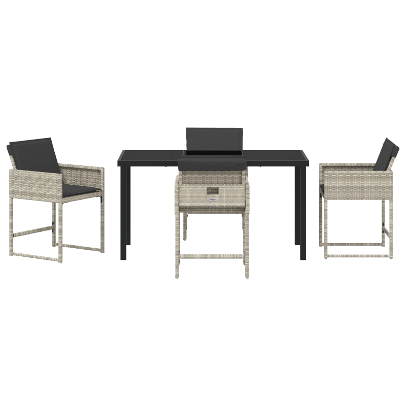 vidaXL Dārza ēdamgalds 5 pcs Gaiši pelēks poliratāns