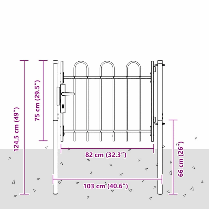 vidaXL Žoga vārti ar slēdzeni Pelēka 103 x 250 cm