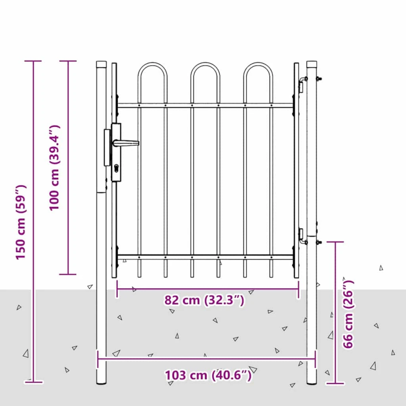 vidaXL Žoga vārti ar slēdzeni Pelēka 103 x 150 cm