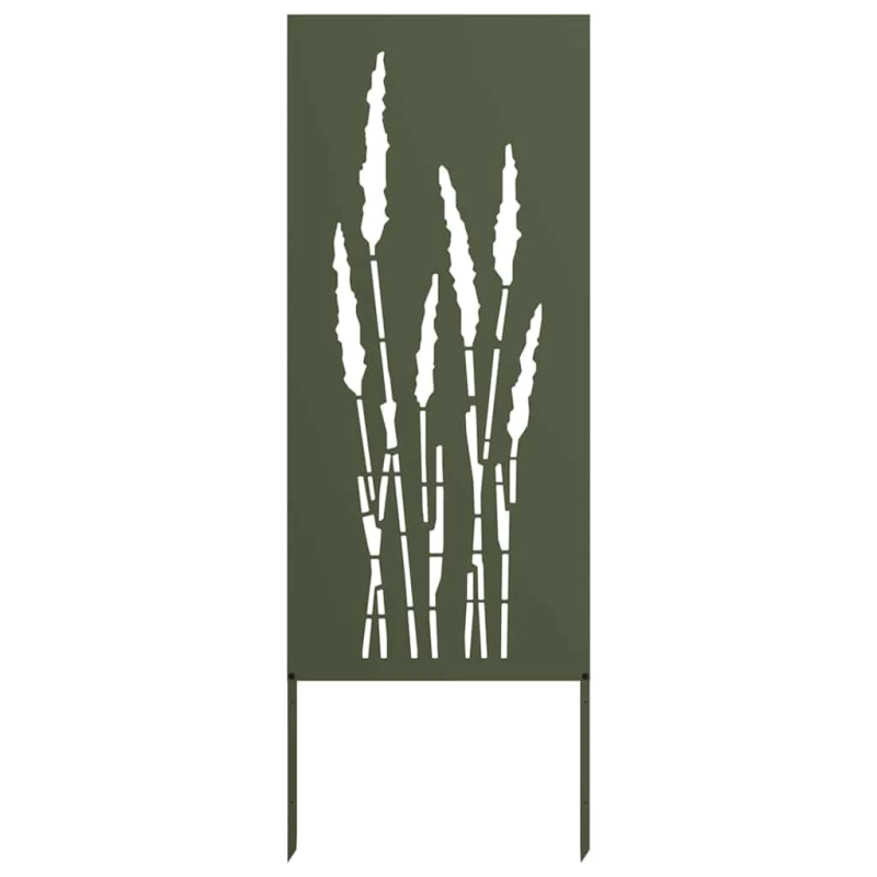 vidaXL Dārza privātuma ekrāns Ziedu raksts Olīvu zaļa 50 x 140 cm