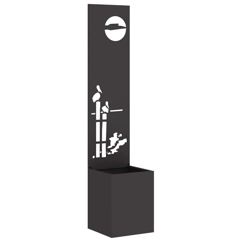 vidaXL Dārza privātuma ekrāns Melna 32 x 140 cm Auksti velmēta tērauds