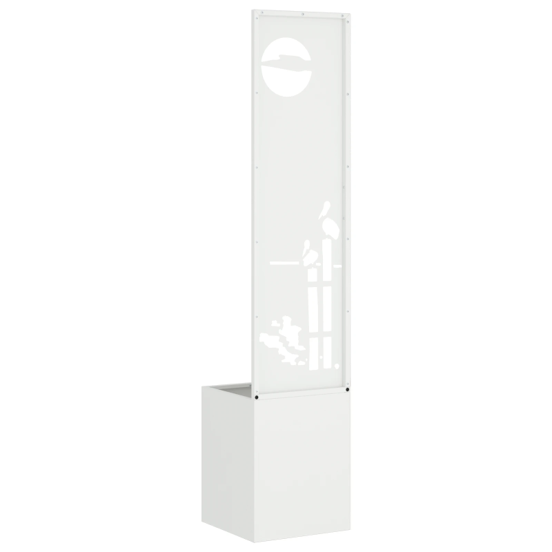 vidaXL Dārza privātuma ekrāns Balts 32 x 140 cm Auksti velmēta tērauds