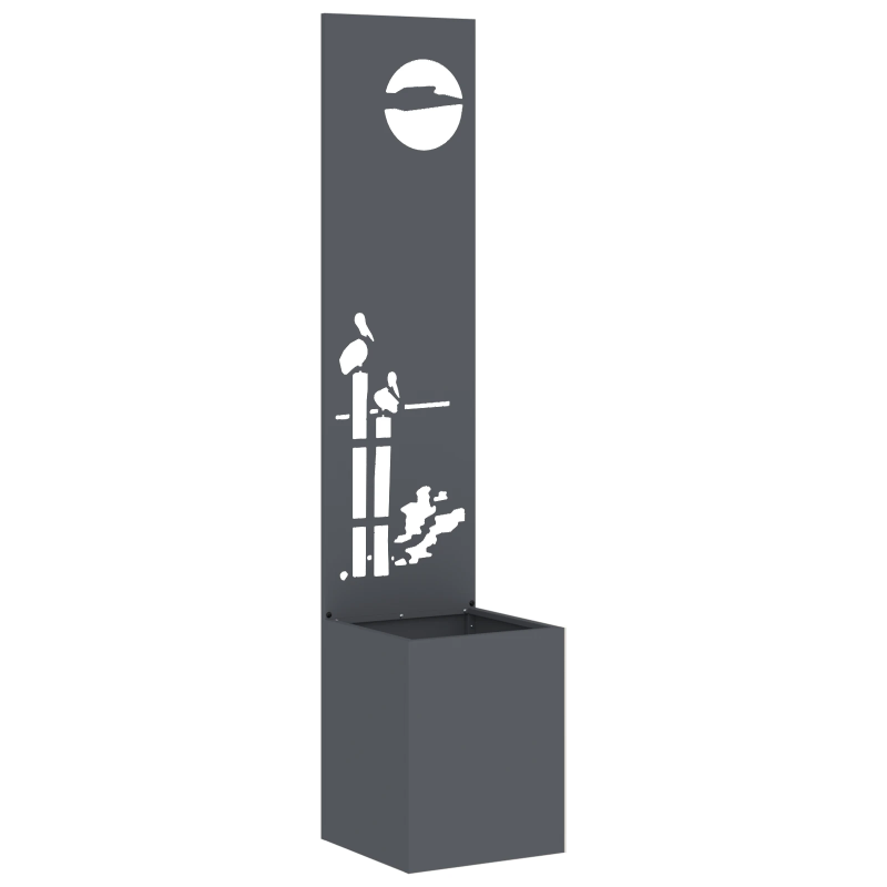 vidaXL Dārza privātuma ekrāns Izriezts raksts Antracīts 32 x 140 cm