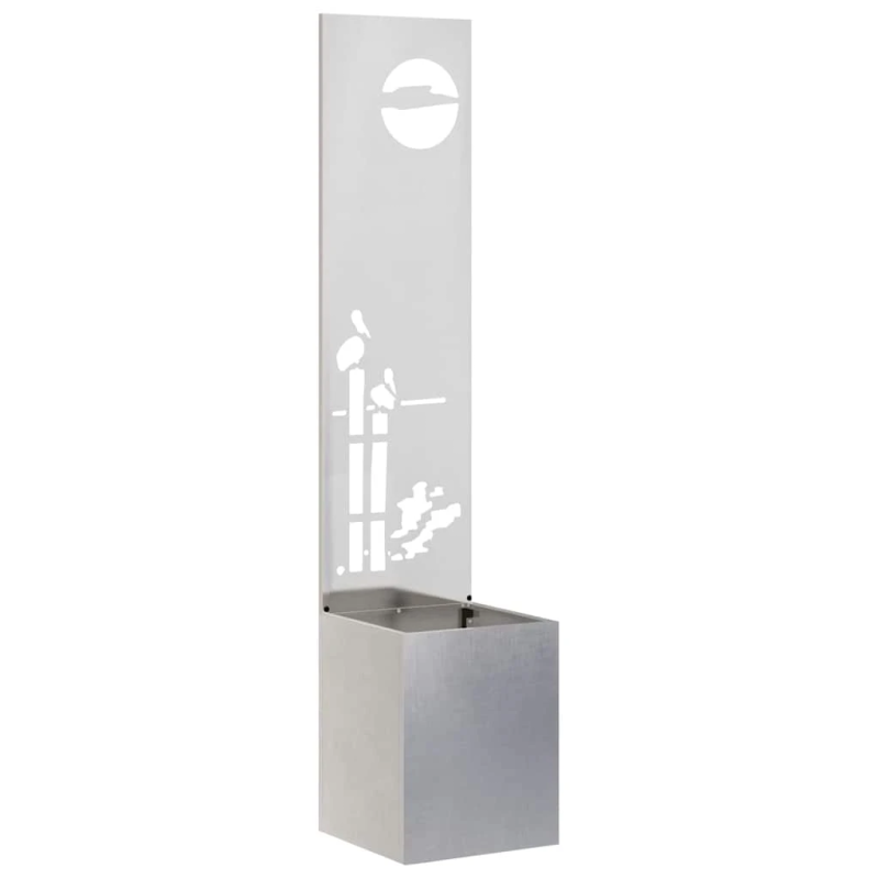 vidaXL Dārza privātuma ekrāns Sudrabs 32 x 140 cm Nerūsējošs tērauds