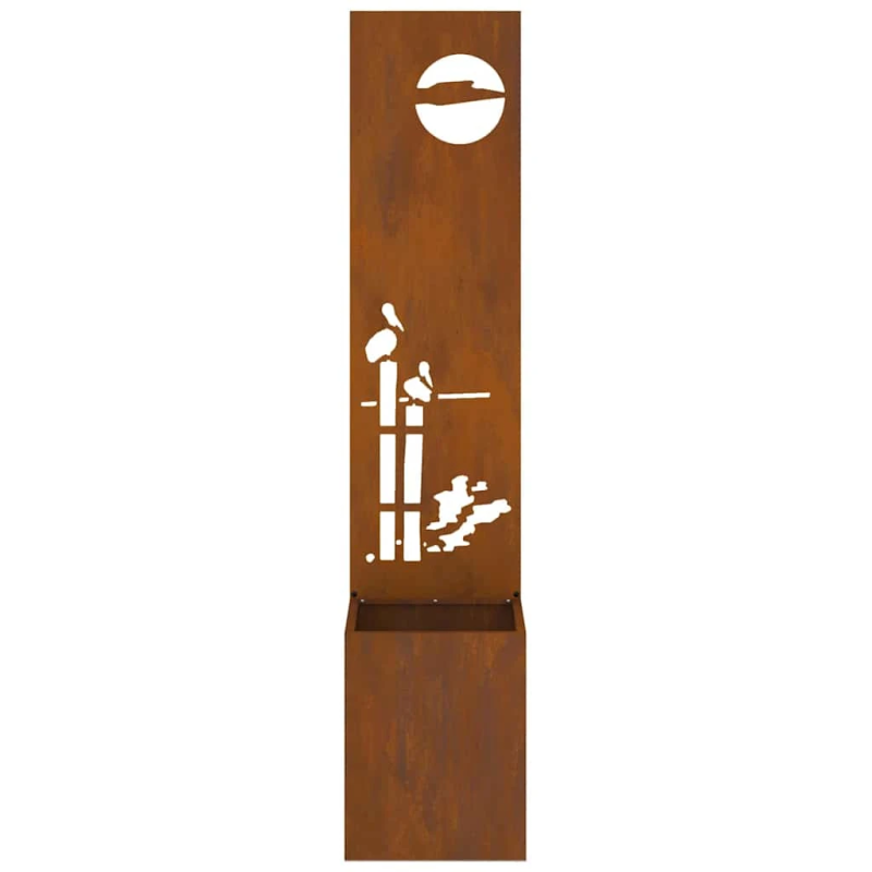 vidaXL Dārza privātuma ekrāns Rūsa 32 x 140 cm Novecināts tērauds