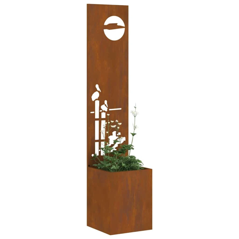 vidaXL Dārza privātuma ekrāns Rūsa 32 x 140 cm Novecināts tērauds