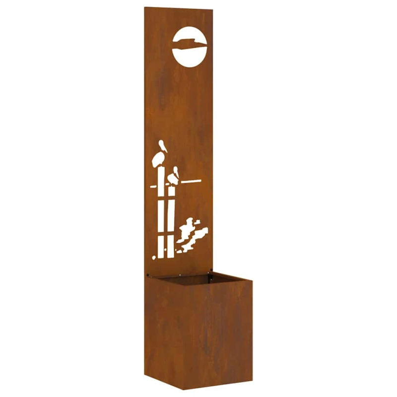 vidaXL Dārza privātuma ekrāns Rūsa 32 x 140 cm Novecināts tērauds