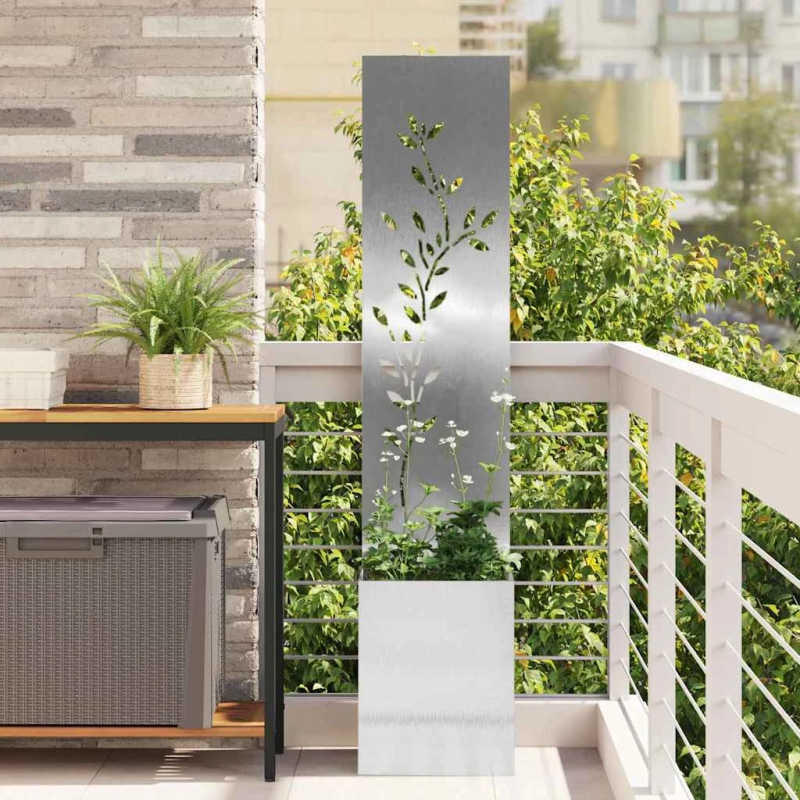 vidaXL Dārza privātuma ekrāns Sudrabs 32 x 140 cm Nerūsējošs tērauds