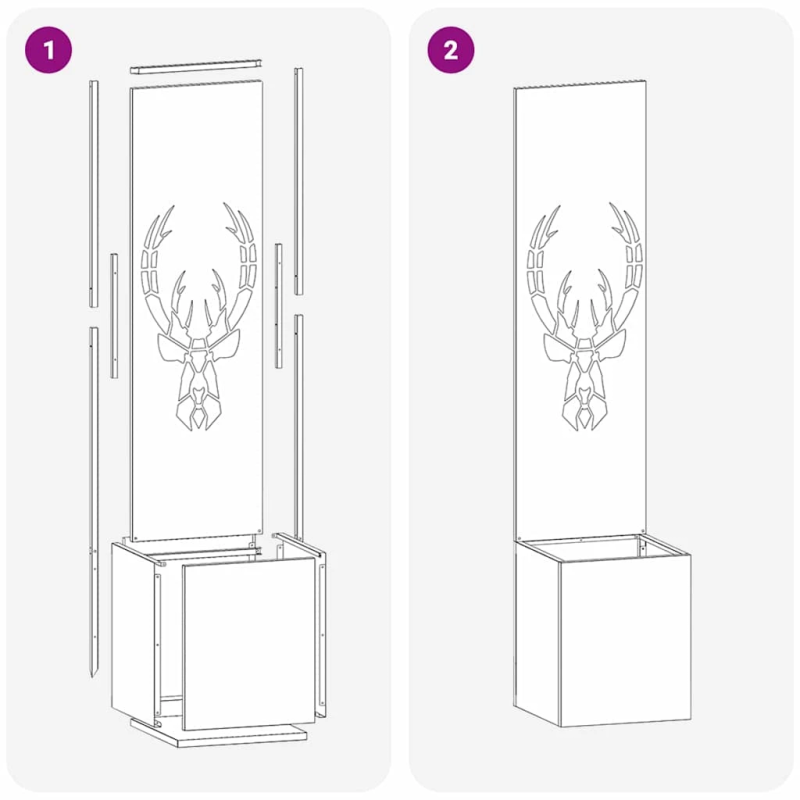 vidaXL Dārza privātuma ekrāns Balts 32 x 140 cm Auksti velmēta tērauds