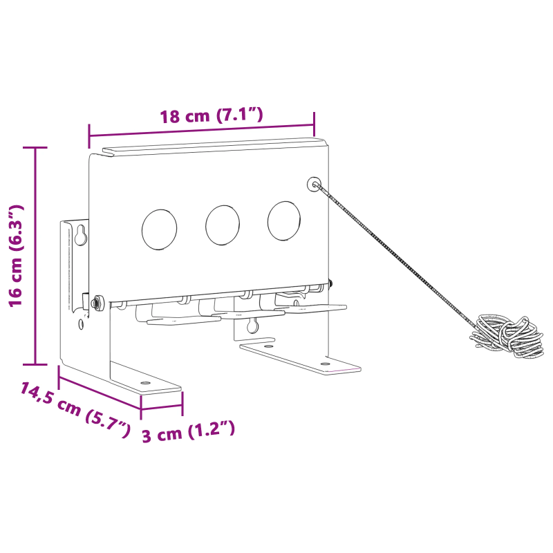 vidaXL Biatlona nokrišanas mērķis Balts 18 x 14,5 x 16 cm Tērauds