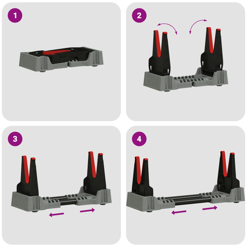 vidaXL Šaušanas balsts Regulējams Pelēka 46 x 14 x 19,5 cm Plastmasa