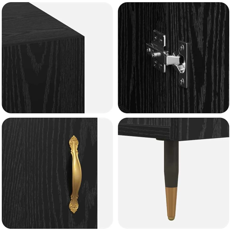 vidaXL Galds ar plauktu Melns ozols 140 x 50 x 75 cm Inženierijas koks